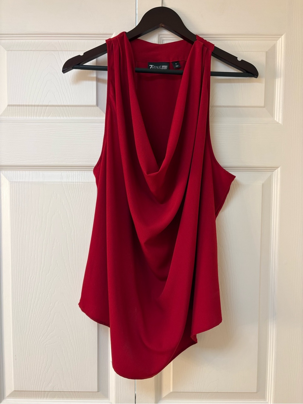Red Draped Sleeveless Top